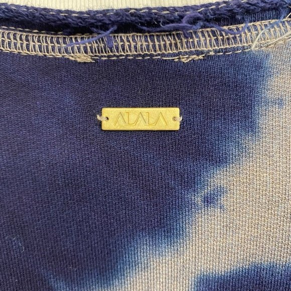 Alala Distressed Sweatshirt. Blue Tie Dye. Small. - Picture 11 of 16